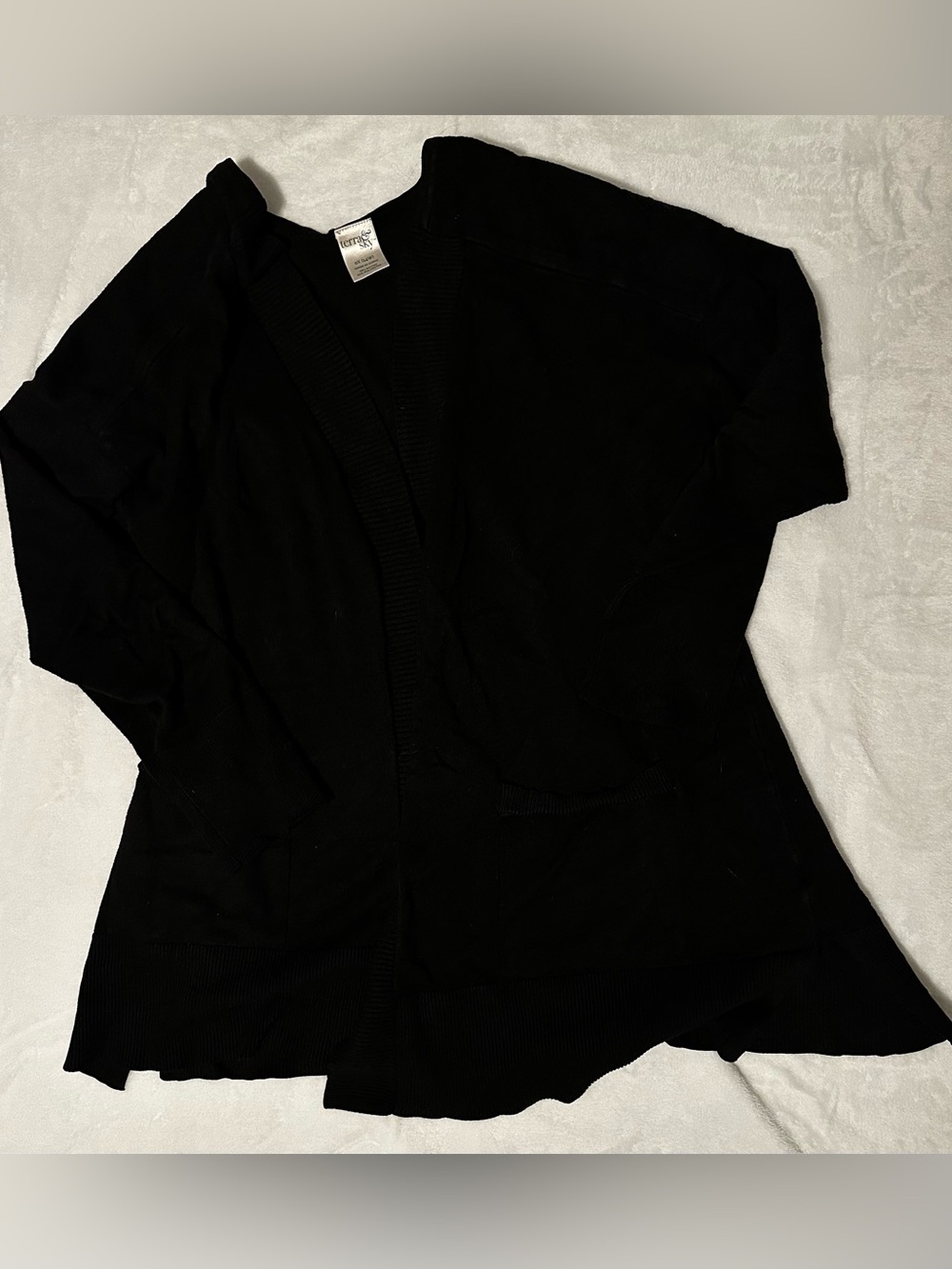 0X Black Open-Front Cardigan Sweater